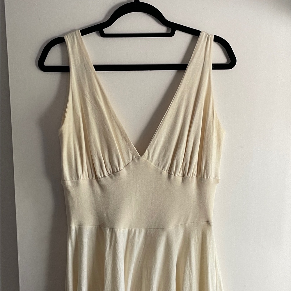 Cream 100% Organic Cotton Boutique Dress size M coastal cowgirl - Picture 4 of 4